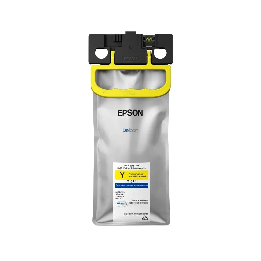 Bolsa De Tinta Epson T12P400 〈T12P4〉 Color Amarillo, Para Impresoras Epson WorkForce Pro EM-C800 / EP-C800, Contenido 165ml, Rendimiento Hasta 20.000 Páginas.