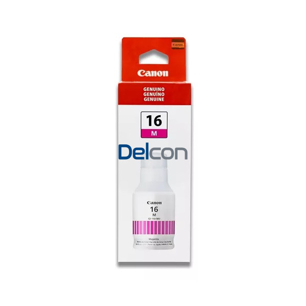 Botella De Tinta Canon GI-16 M Color Magenta, Para Impresoras Canon Maxify GX3010 / GX4010 / GX5010 / GX6010 / GX7010, Rendimiento 9.000 Páginas.