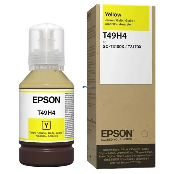Botella De Tinta Epson T49H400 (T49H4) Color Amarillo, Compatible Con Impresora e Plotter Epson SureColor SC-T3100X / SC-T3170X, Rendimiento 6.000 Páginas.