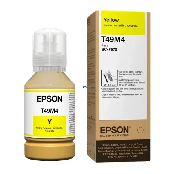 Tinta Epson T49M420 (T49M4) Color Amarillo, Compatile Con Impresora e Plotter Epson SureColor SC-F170 / SC-F570 / SC-F571, Rendimiento 6.000 Páginas.