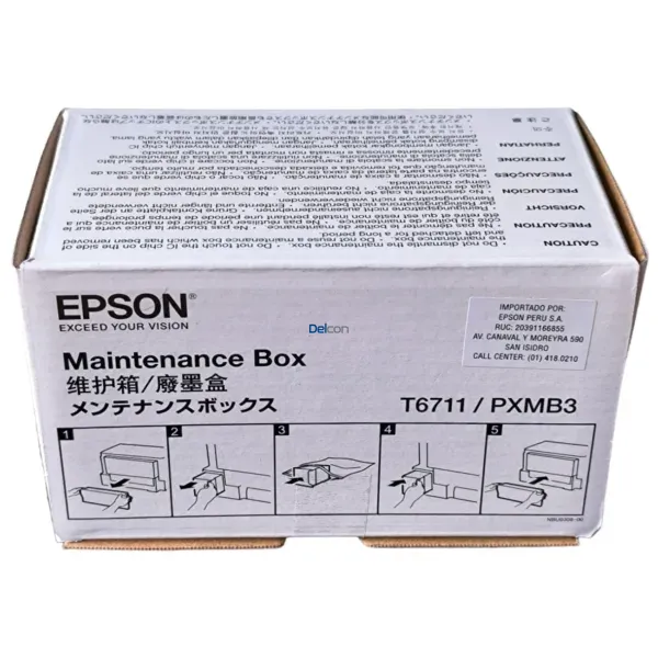 Caja De Mantenimiento Epson T671100/PXMB3 Original, Para Impresoras Multifuncional Epson EcoTank L1455, Rendimiento 15.000 Páginas.