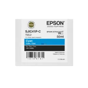 Cartucho De Tinta Epson C13T52L220 〈SJIC41P-C〉 Color Cyan, Para Impresoras De Etiquetas ColorWorks CW-C4000 / CW-C4000u, Contenido 50 ml.