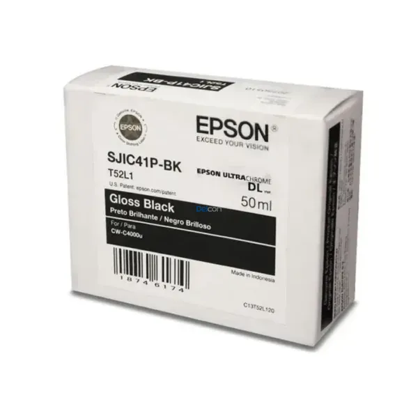 Cartucho De Tinta Epson C13T52L520 〈SJIC41P-MK〉 Color Negro Mate, Para Impresoras De Etiquetas ColorWorks CW-C4000 / CW-C4000u, Contenido 50 ml.