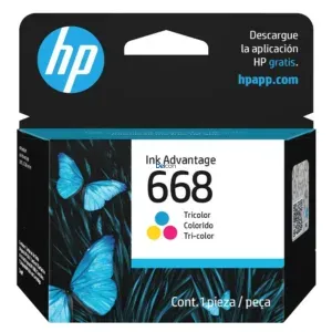 Cartucho De Tinta Hp 7FP36VL (668) Tricolor, Para Impresoras Hp DeskJet Ink Advantage 2900 / 2975 / 4300 / 4375 / 6500 / 6575 / 6578, Contenido 2 ml.
