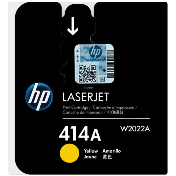 Cartucho De Tóner Hp W2022A 414A Amarillo, Para Impresoras Hp LaserJet Pro M454dw / M455dn / MFP M479fdw / M480f, Rendimiento 2,100 Páginas.