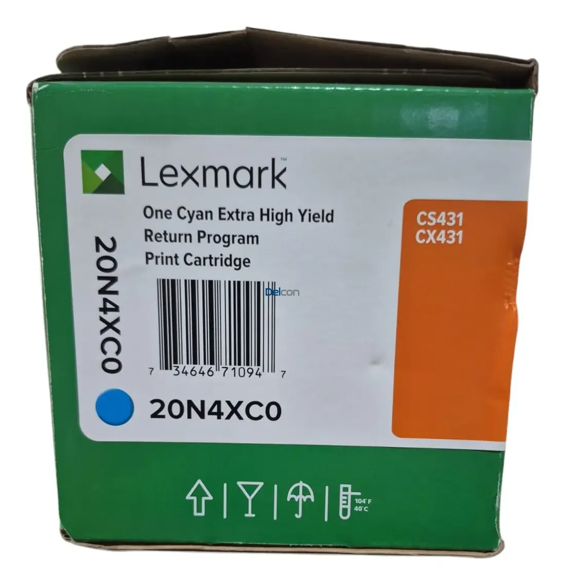 Cartucho De Tóner Lexmark 20N4XC0 Cyan, Para Impresoras Lexmark CS431dw / CX431adw. Rendimiento 6.700 Páginas.