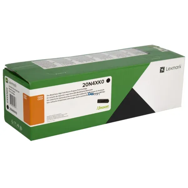 Cartucho De Tóner Lexmark 20N4XK0 Black, Para Impresoras Lexmark CS431dw / CX431adw. Rendimiento 6.000 Páginas.