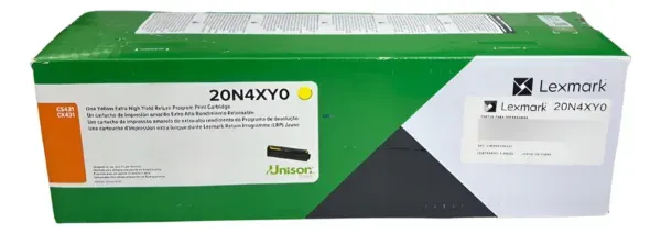 cartucho de tóner lexmark 20n4xy0 cs431dw cx431adw amarillo Cartucho De Tóner Lexmark 20N4XY0 Amarillo, Para Impresoras Lexmark CS431dw / CX431adw. Rendimiento 6.700 Páginas.
