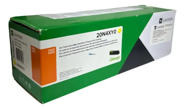 cartucho de tóner lexmark 20n4xy0 cs431dw cx431adw color amarillo Cartucho De Tóner Lexmark 20N4XY0 Amarillo, Para Impresoras Lexmark CS431dw / CX431adw. Rendimiento 6.700 Páginas.