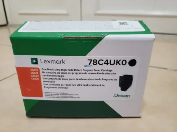 Cartucho De Tóner Lexmark 78C4UK0 Black, Para Impresoras Lexmark CX622ade / CX625ade / CX625adhe / CS521dn / CS622de. Rendimiento 10.500 Páginas.
