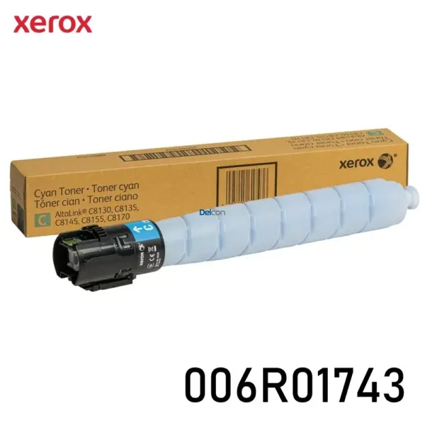Cartucho De Tóner Xerox 006R01743 Color Cyan, Para Impresoras Xerox AltaLink C8130 / C8135 / C8145 / C8155 / C8170, Rendimiento 21.000 Páginas.
