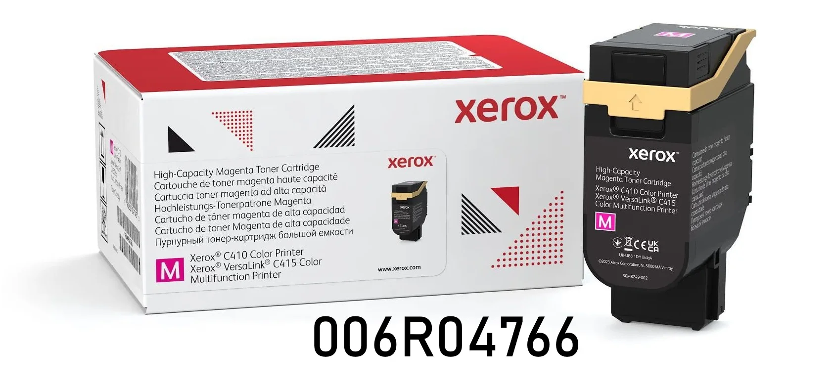 Cartucho De Tóner Xerox 006R04766 Color Magenta, Para Impresoras Xerox C410 / VersaLink C415 Color, Rendimiento De Impresión 7.000 Páginas.