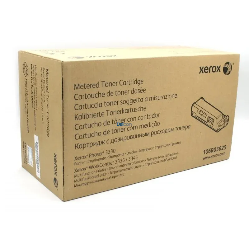 Cartucho De Tóner Xerox 106R03625 Black, Para Impresoras Xerox Phaser 3330 / WorkCentre 3335 / 3345, Rendimiento 11.000 Páginas.