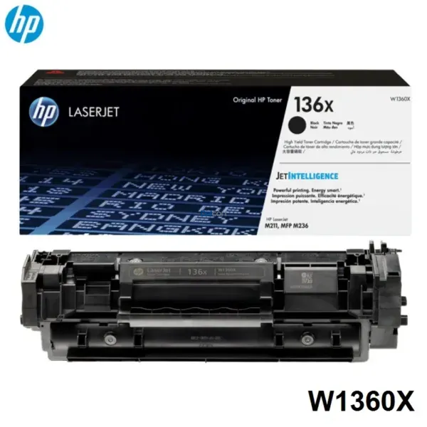 Cartucho De Tóner Hp 136X W1360X Black, Para Impresoras Hp LaserJet M209dwe / M209dw / MFP M234dwe / M234dw / M236sdw, Rendimiento 2.600 Páginas.