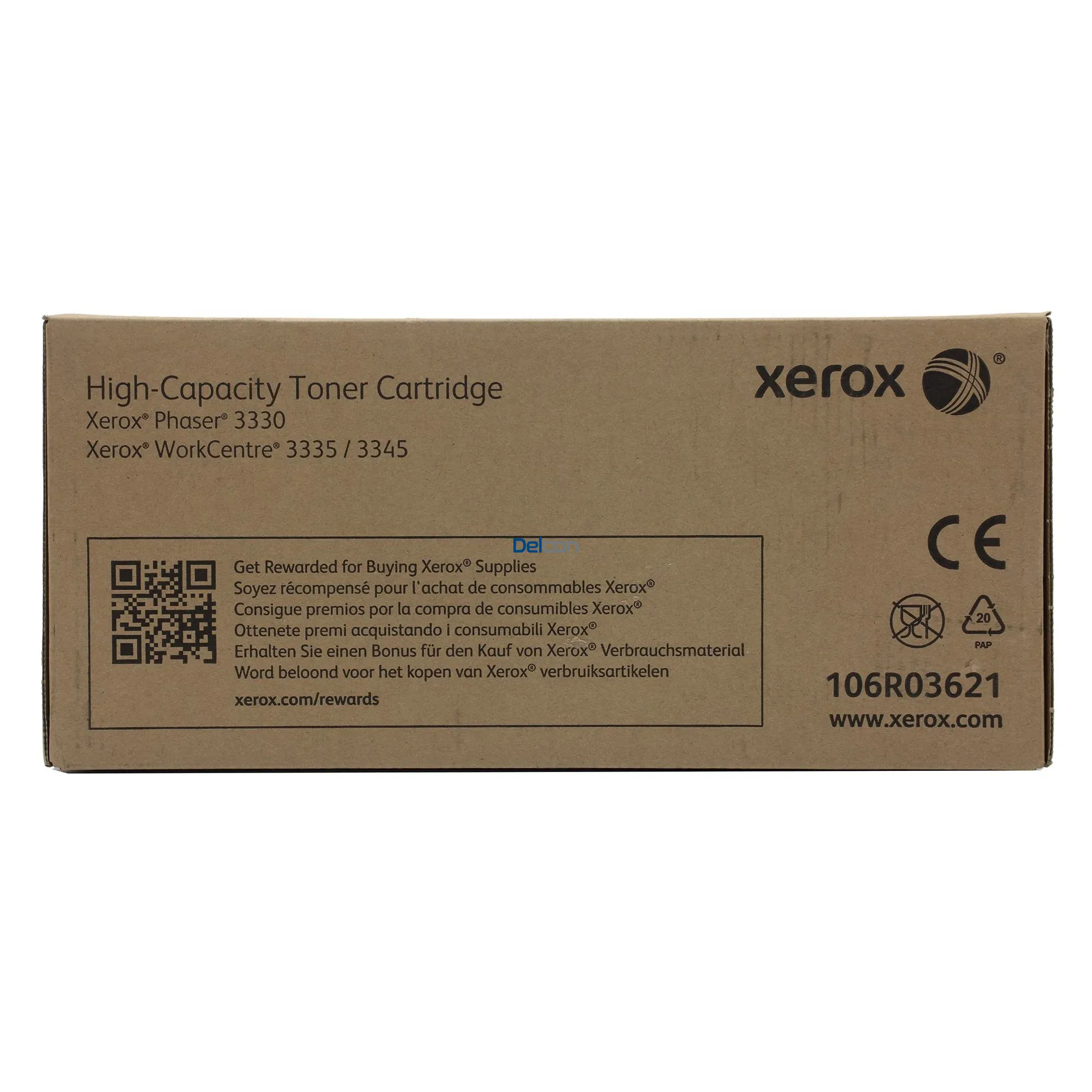 Cartucho De Tóner Xerox 106R03621 Black, Para Impresoras Xerox Phaser 3330 / WorkCentre 3335 / 3345, Rendimiento 8.500 Páginas.