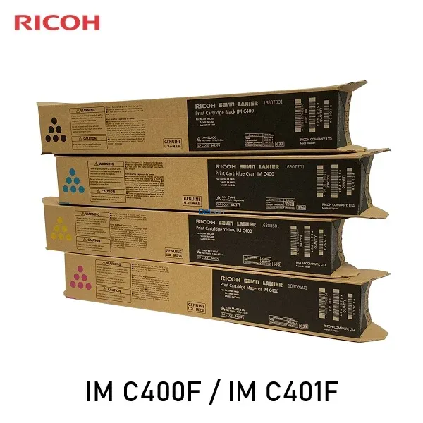 Cartuchos De Tóner Original Ricoh IM C401 / IM C401F Color Negro Cyan Magenta Amarillo / Juego Completo, Part Number: 842394 / 842395 / 842396 / 842397.