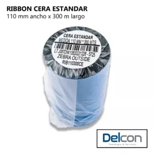 Cinta Ribbon Cera 110mm x 300mts (OUT) N1" - (M) (CINTA TT CERA-02) Para Impresoras De Etiquetas Zebra, Godex, Argox, Bixolon, Tsc y Otros.