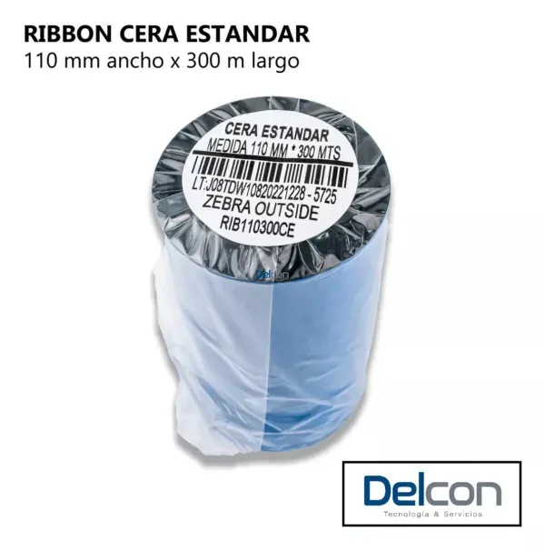 cinta ribbon cera 110 mm x 300 mts out n1 m cinta tt cera-02 para impresoras de etiquetas zebra Cinta Ribbon Cera 110mm x 300mts (OUT) N1" - (M) (CINTA TT CERA-02) Para Impresoras De Etiquetas Zebra, Godex, Argox, Bixolon, Tsc y Otros.