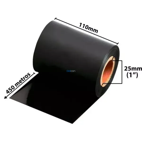 cinta ribbon cera 110 mm x 450 mts para impresoras de etiquetas zebra godex argox bixolon tsc y otros Cinta Ribbon Cera 110mm x 450mts Para Impresoras De Etiquetas Zebra, Godex, Argox, Bixolon, Tsc y Otros.