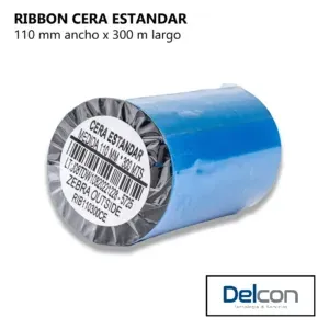 Cinta Ribbon Cera 110mm x 300mts (OUT) N1" - (M) (CINTA TT CERA-02) Para Impresoras De Etiquetas Zebra, Godex, Argox, Bixolon, Tsc y Otros.
