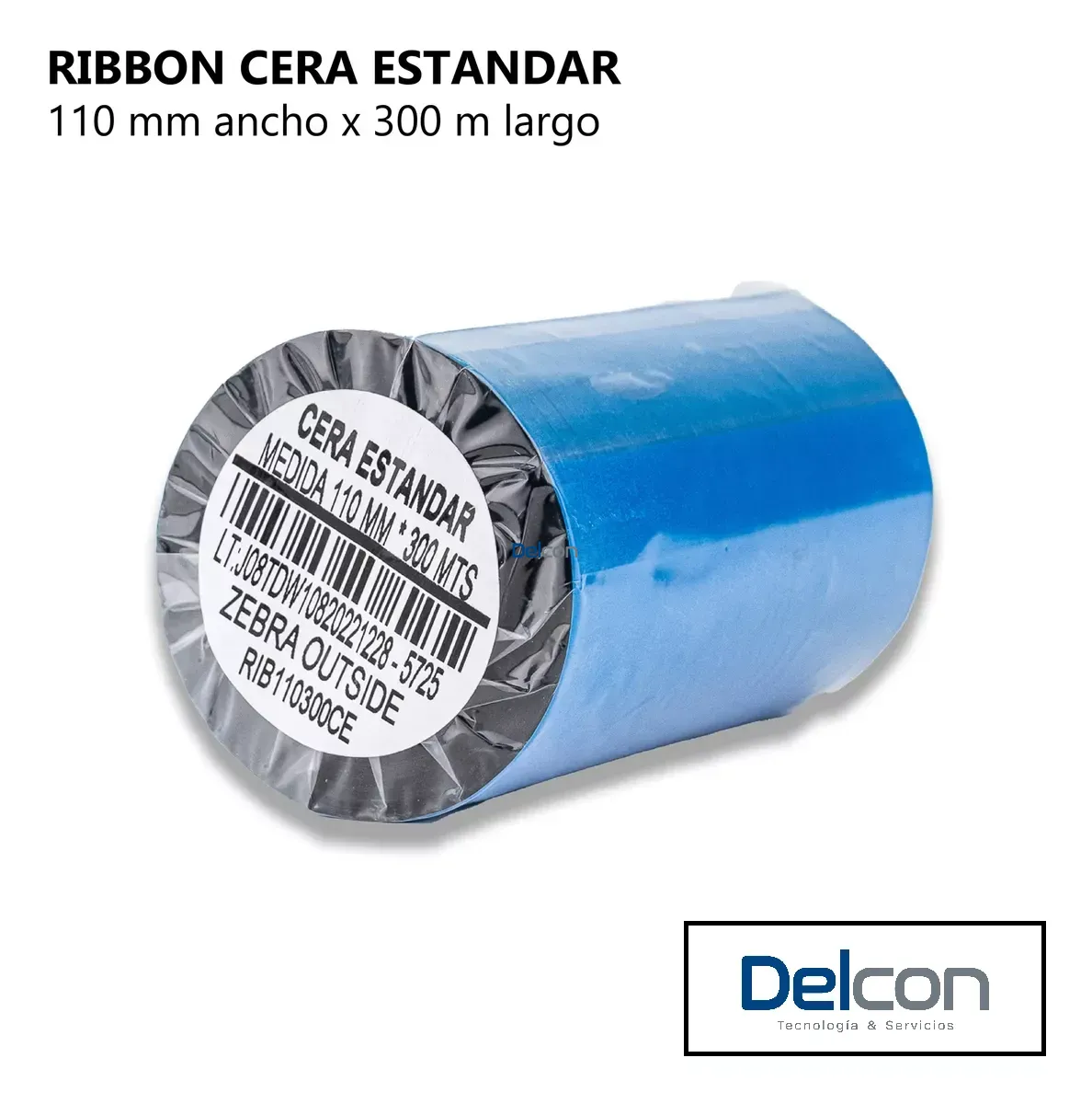 Cinta Ribbon Cera 110mm x 300mts (OUT) N1" - (M) (CINTA TT CERA-02) Para Impresoras De Etiquetas Zebra, Godex, Argox, Bixolon, Tsc y Otros.