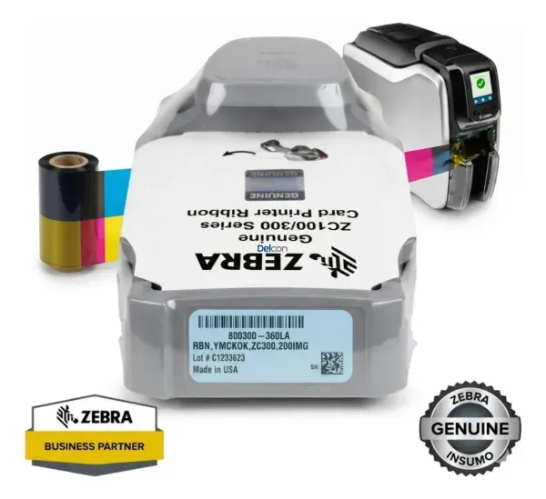 cinta-ribbon-zebra-800300-360la-rbn-ymckok-zc300-200img-para-impresora-de-targetas-zebra-zc100-zc300-series-hasta-200-imágenes Cinta Ribbon Zebra 800300-360LA (RBN, YMCKOK, ZC300, 200IMG) Para Impresora De Tarjetas / Fotochecks Zebra ZC100 / ZC300, Rendimiento Hasta 200 Imágenes.