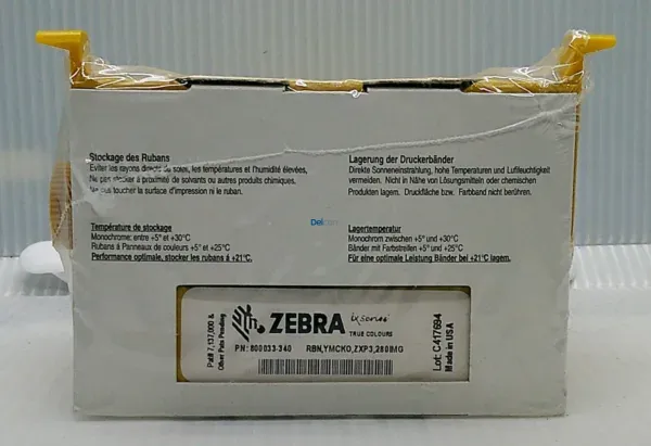 Cinta Zebra 800033-340 (RBN YMCKO ZXP 280IMG) Ribbon Color Amarillo, Magenta, Cyan, Negro, Overlay / Para Impresora De Targetas y Fotochecks Zebra ZXP Series 3.