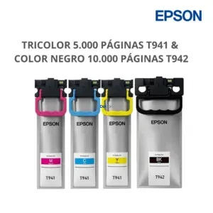 Bolsas De Tintas Epson T942120-AL | T941220-AL | T941320-AL | T941420-ALWorkForce Pro WF-C5210 / WF-C5290 / WF-C5710 / WF-C5790 [R04X & R04L]  Black Cian Magenta Yellow
