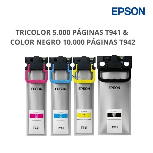 Bolsas De Tintas Epson T942120-AL | T941220-AL | T941320-AL | T941420-ALWorkForce Pro WF-C5210 / WF-C5290 / WF-C5710 / WF-C5790 [R04X & R04L]  Black Cian Magenta Yellow