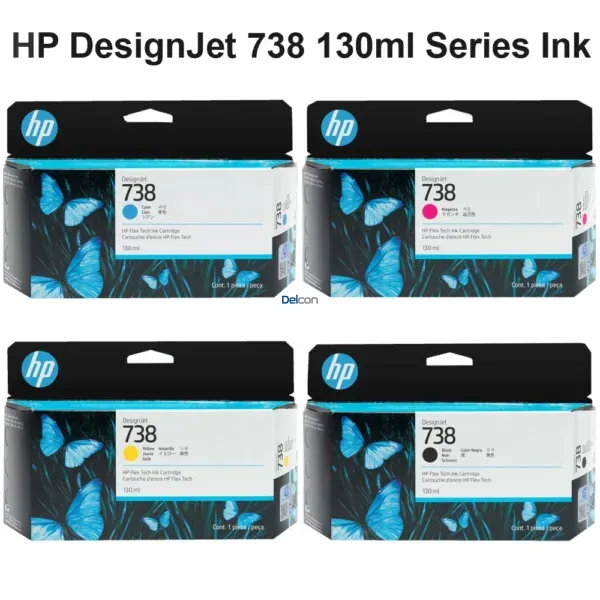Cartucho De Tintas Hp 738 | 498N4A | 498N5A | 498N6A | 498N7A | Color Negro Cyan Magenta Amarillo, Para Plotter Hp DesignJet T850 / T950 MFP Series,