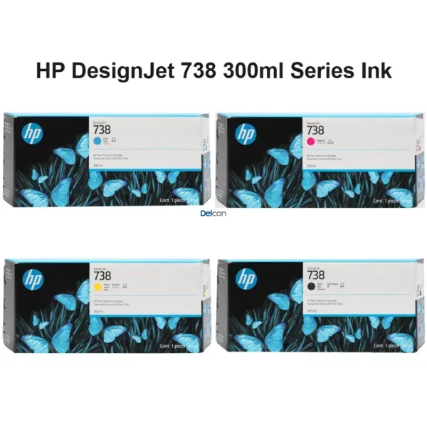 Cartucho De Tintas Hp 738 498N8A | 676M6A | 676M7A | 676M8A | Color Negro Cyan Magenta Amarillo, Para Plotter Hp DesignJet T850 / T950 MFP Series,