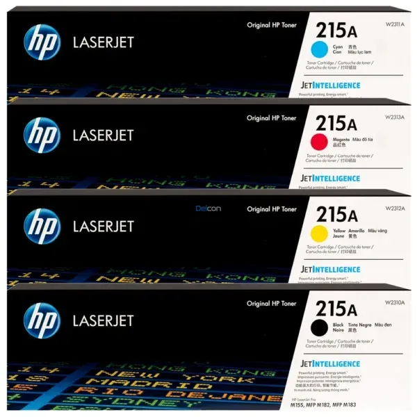 Juego De Toner Hp 215A [W2310A | W2311A | W2312A | W2313A] Negro Cyan Amarillo Magenta, Para Impresoras Hp Color Laserjet Pro M182nw / M182fw / M183fw.