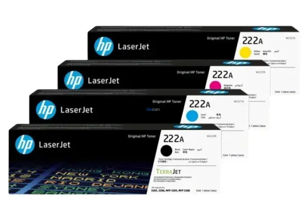 Juego De Tóner Hp 222A Color Negro Cyan Magenta Amarillo, Para Impresoras Hp LaserJet Pro 3203dw / 3204dw / MFP 3303fdw / 3288dw / 3388fdw / 3388sdw.
