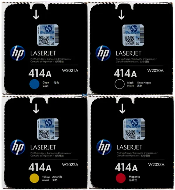 Cartuchos De Tóner Hp 414A LaserJet Pro M454dw / M455dn / MFP M479fdw / M480f Color Negro Cyan Magenta Amarillo / Capacidad Estándar