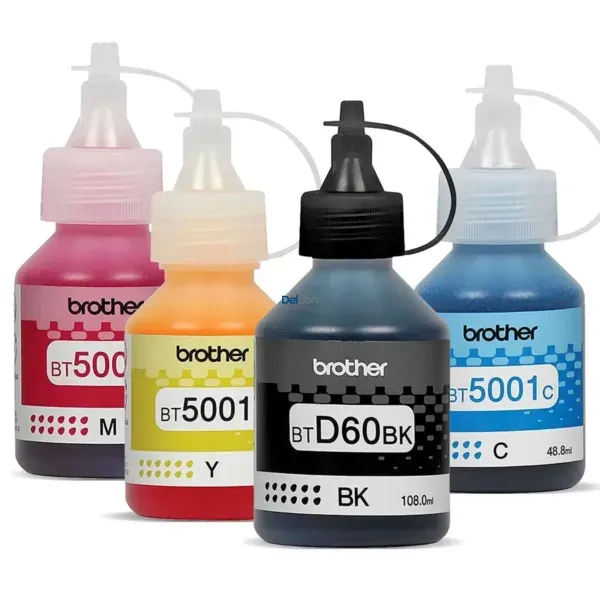 Tinta Brother BTD60BK | BT5001C | BT5001M | BT5001Y Color Negro Cyan Magenta Amarillo. Para Impresora Brother HL-T4000DW / T420W-V / T426W / T4500DW.