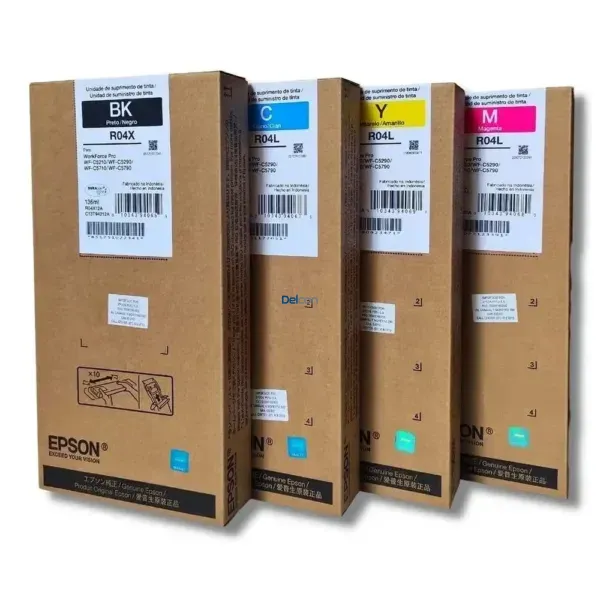 Bolsas De Tintas Epson T942120-AL | T941220-AL | T941320-AL | T941420-ALWorkForce Pro WF-C5210 / WF-C5290 / WF-C5710 / WF-C5790 [R04X & R04L]  Black Cian Magenta Yellow