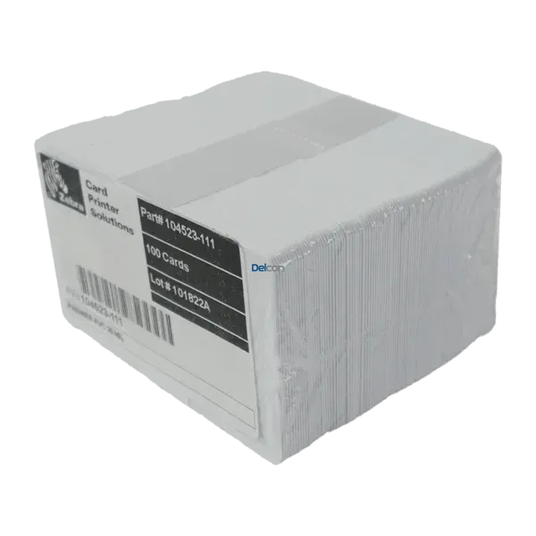 Pack Tarjetas PVC Zebra 104523-111 / PREMIER PVC 30 MIL / Para Impresión De Credenciales Carnet o Fotocheck (Paquete X 100 Unidades)
