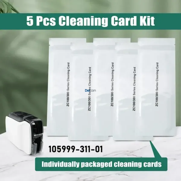 Tarjetas De Limpieza Zebra 105999-311-01 / Para Impresora De Carnet o Fotocheck Zebra ZC100 / ZC150 / ZC300 / ZC350 (Paquete X 5 Unidades)