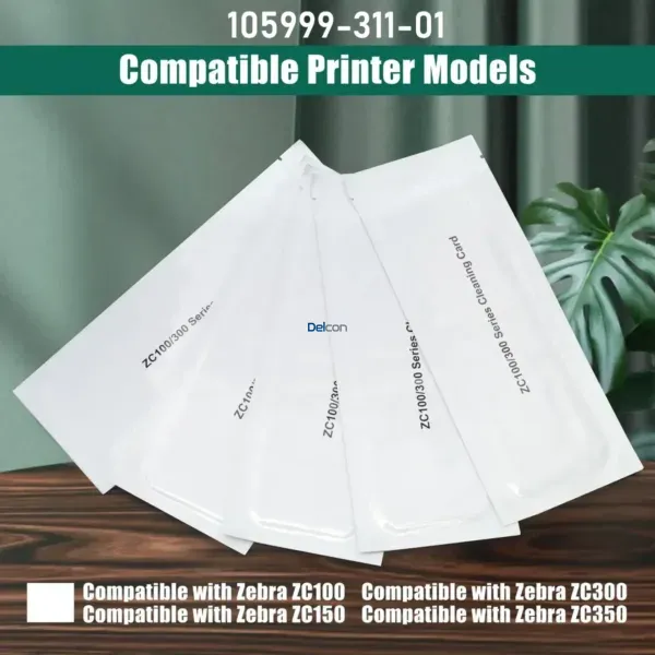 Tarjetas De Limpieza Zebra 105999-311-01 / Para Impresora De Carnet o Fotocheck Zebra ZC100 / ZC150 / ZC300 / ZC350 (Paquete X 5 Unidades)