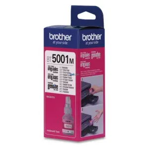 Tinta Brother BT5001M Magenta. Compatible Con Impresoras Brother T420W-V / T426W / T910DW / T920DW / T4500DW. Rendimiento 5.000 Páginas.