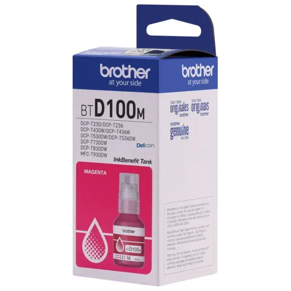Botella De Tinta Brother BTD100M DCP-T230 / DCP-T430W / DCP-T530DW / DCP-T730DW / DCP-T830DW / MFC-T930DW (48.8ml) Color Magenta.