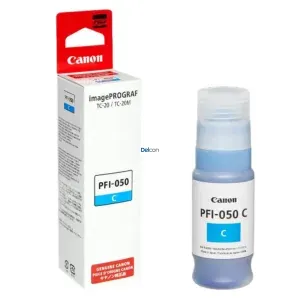 Tinta Canon PFI-050 C Color Cyan, Compatible Con Impresora Canon ImagePROGRAF TC-20 / iPF TC-20M, Rendimiento 7.300 Páginas.