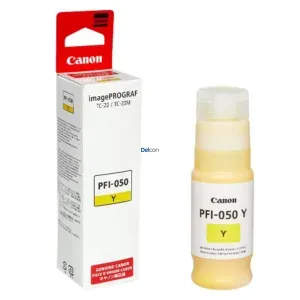 Tinta Canon PFI-050 Y Color Amarillo, Compatible Con Impresora Canon ImagePROGRAF TC-20 / iPF TC-20M, Rendimiento 7.300 Páginas.