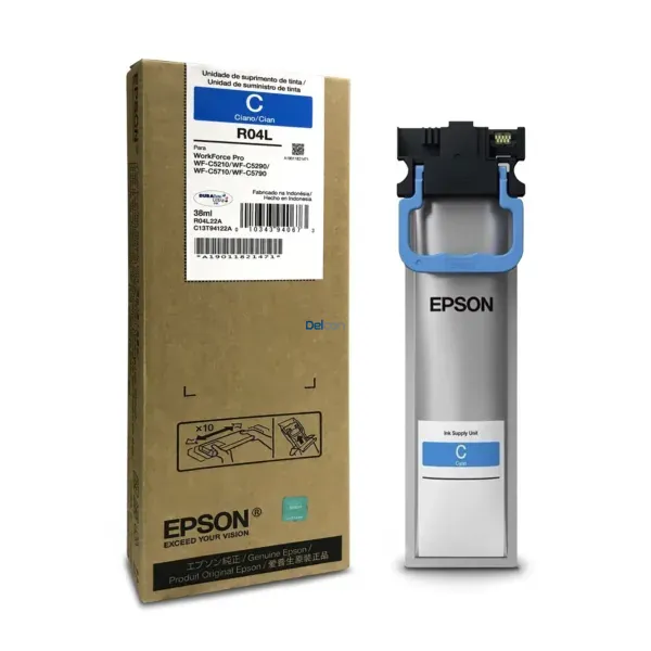 Tinta Epson T941220-AL [R04L] Color Cyan, Para Impresoras Epson WorkForce Pro WF-C5210 / WF-C5290 / WF-C5710 / WF-C5790, Rendimiento 5.000 Páginas.
