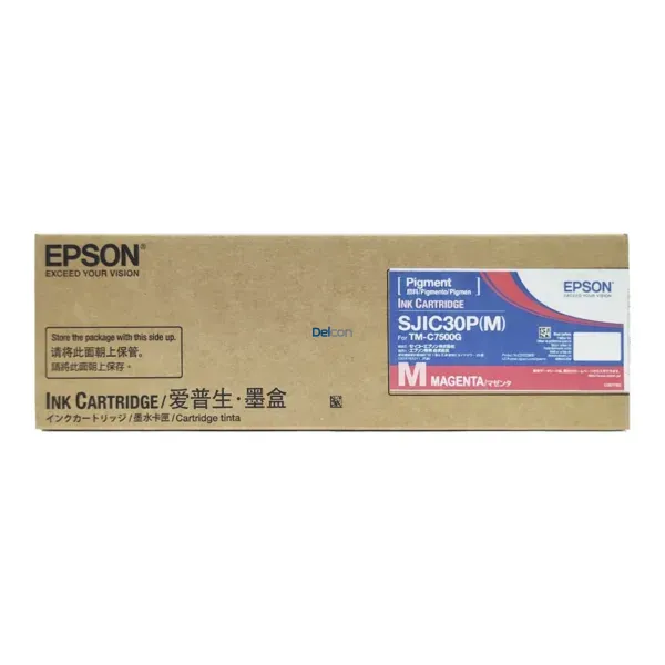 Cartucho De Tinta Epson C33S020637 [SJIC30P-M] Color Magenta, Para Impresoras De Etiquetas Epson ColorWorks TM-C7500 / TM-C7500G Series.