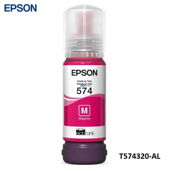 Botella De Tinta Epson T574320-AL [574] Color Magenta , Para Impresoras Epson EcoTank L8050 / L18050, Rendimiento 7.300 Páginas.