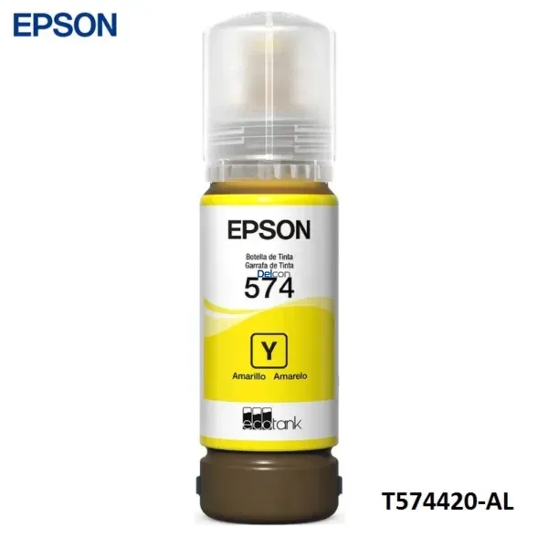 Botella De Tinta Epson T574420-AL [574] Color Amarillo, Para Impresoras Epson EcoTank L8050 / L18050, Rendimiento 7.300 Páginas.