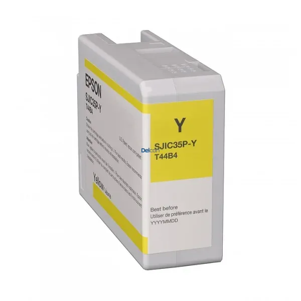 Tinta Epson SJIC35P-Y [T44B4] Amarillo 80ml, Para Impresora de Etiquetas Epson ColorWorks CW-C6000AU / CW-C6000Pu / CW-C6500AU / CW-C6500Pu.