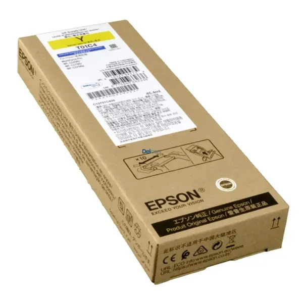 tinta-epson-t01c400-workforce-pro-wf-c529r-c579r-amarillo-original Bolsa De Tinta Epson T01C400 (T01C4) Color Amarillo, Para Impresoras Epson WorkForce Pro WF-C529R / WF-C579R Series, Rendimiento 5.000 Páginas.