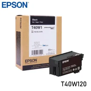 Tinta Epson T40W120 [T40W1] (80 ml) Color Negro, Para Impresoras e Plotter Epson SureColor SC-T2170 / SC-T3170 / SC-T3170M / SC-T5170 / SC-T5170M.
